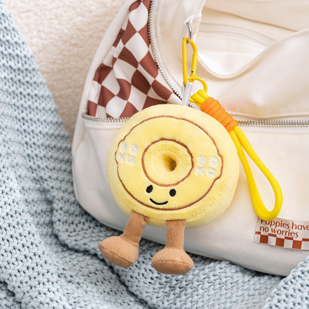GymCuddle Fitness Plush Keychain – Cute Dumbbell & Kettlebell Bag Charm
