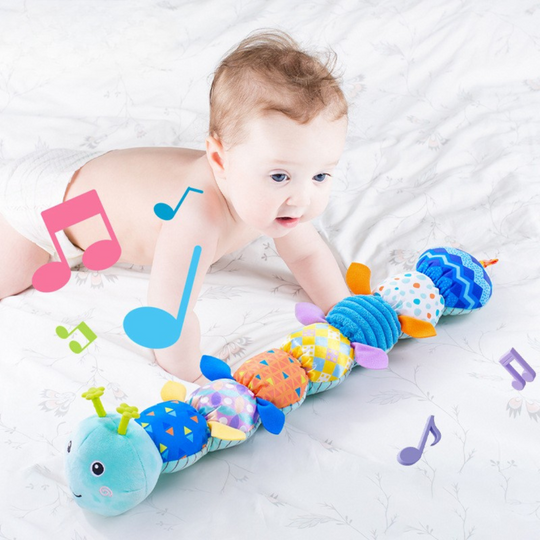 Milo & Moon Caterpillar Plush Toy – Soft Baby Rattle Toy for Kids