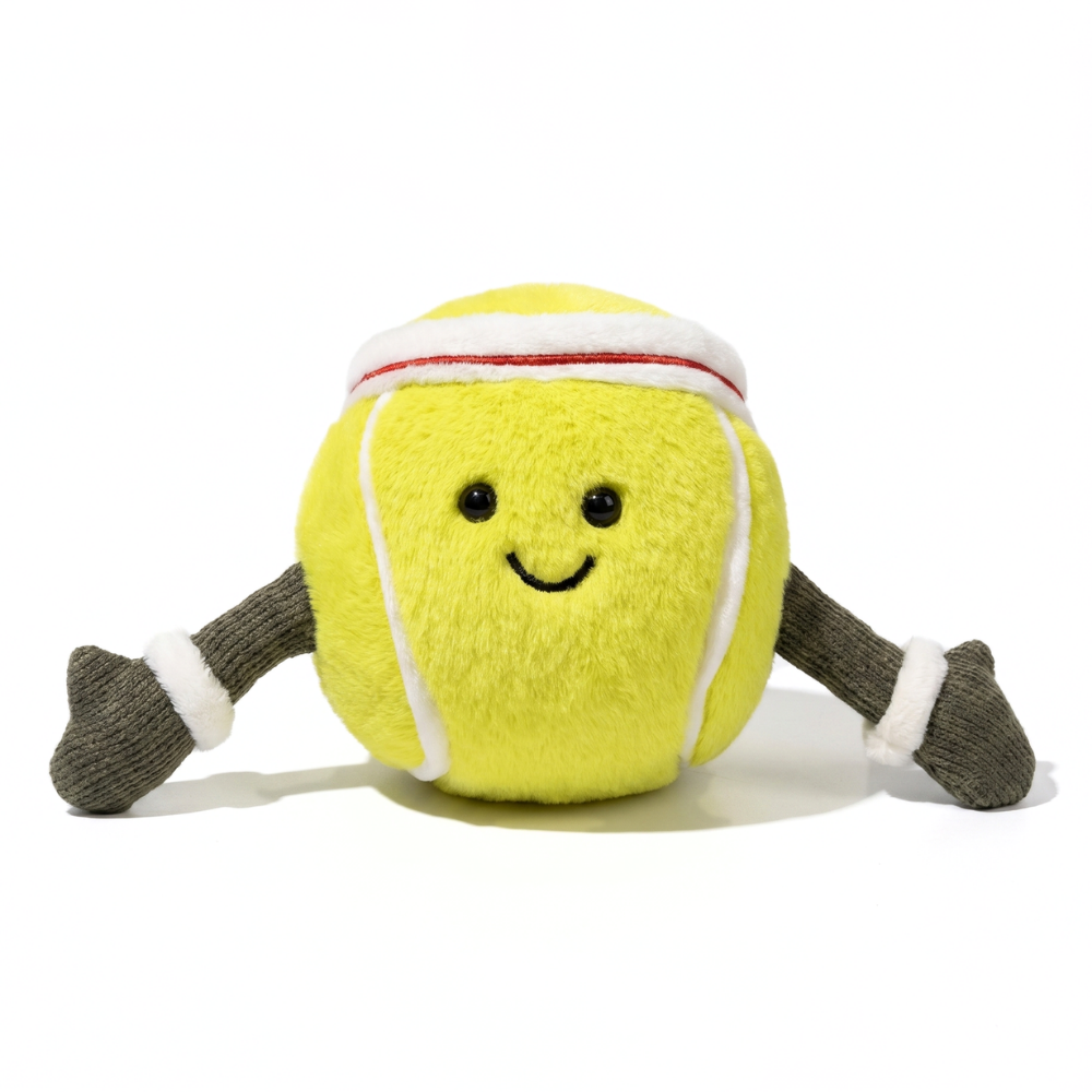 SportyCuddle Tennis Ball & Rugby Ball Plush Toy – Soft Sports Novelty Toy
