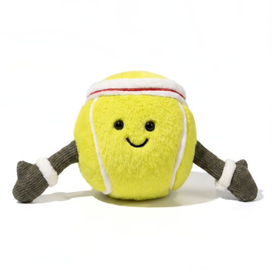 SportyCuddle Tennis Ball & Rugby Ball Plush Toy – Soft Sports Novelty Toy