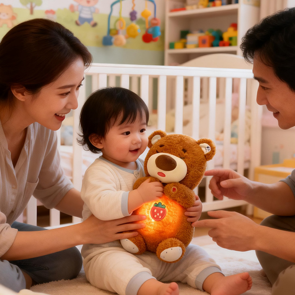DreamBreath Breathing Sleep Soother Plush – Light & Sound Baby Soft Toy 28 cm