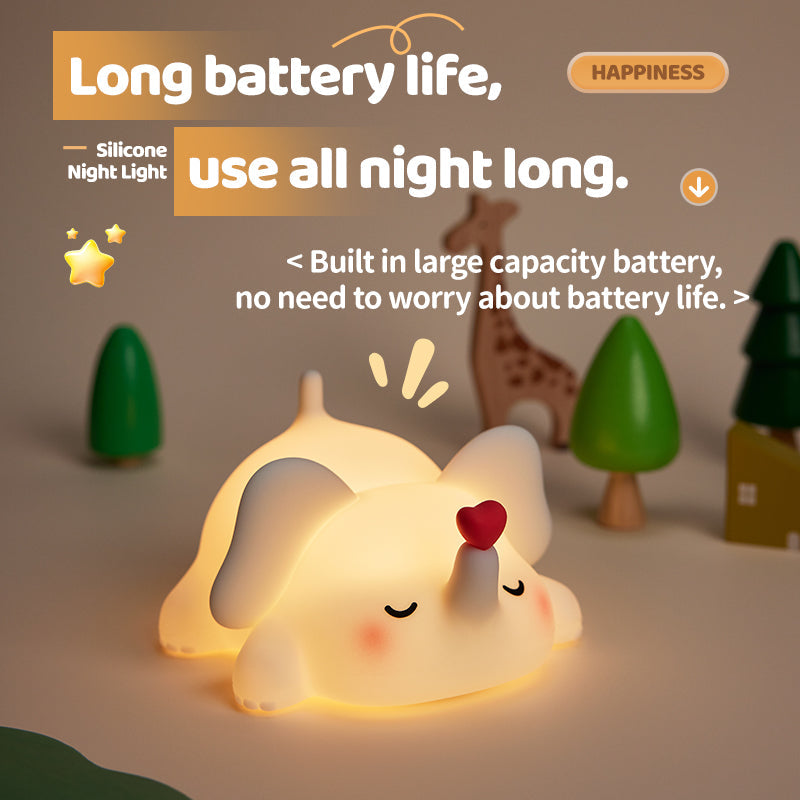 GlowFriends Elephant  LED Night Light - Bedside Lamp Gift for Kids and Girls