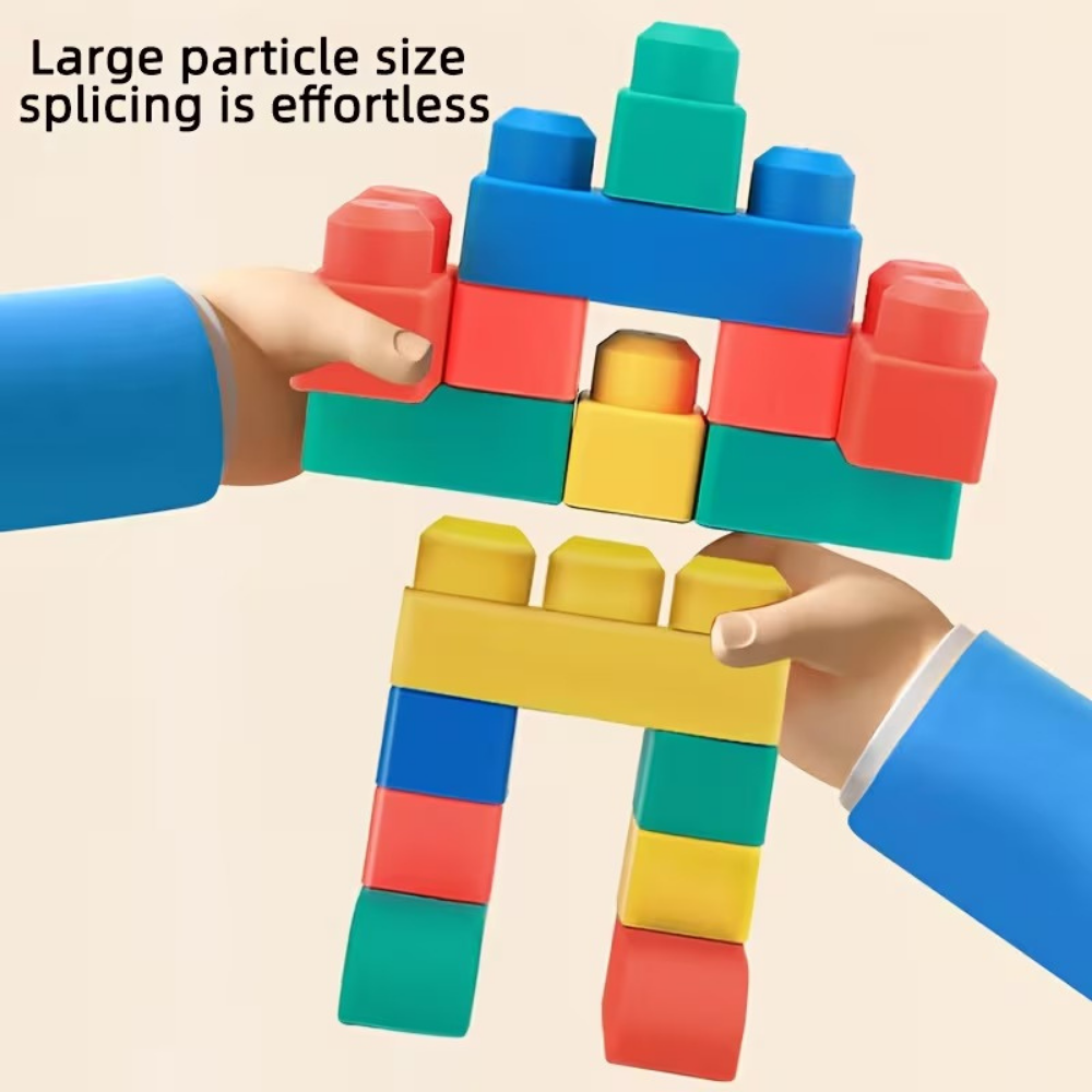RubbaBuild Soft Building Blocks – Baby & Toddler Sensory Toy