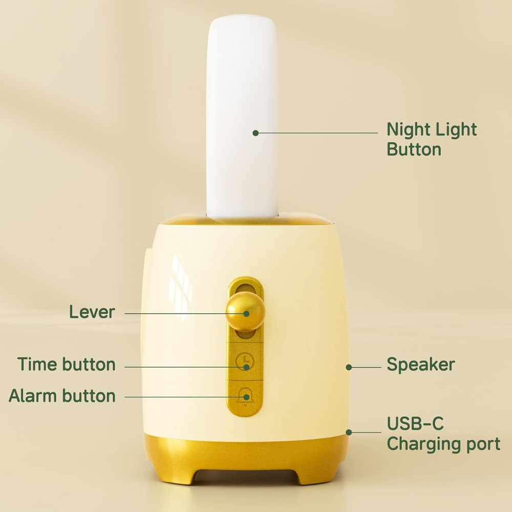 GlowToon Kids Alarm Clock – Bedside Lamp for Babies & Toddlers