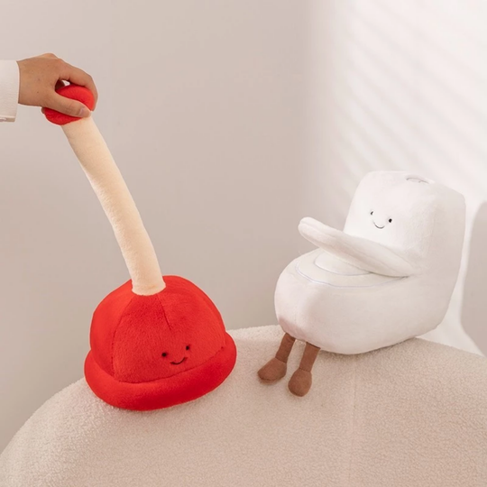 Toilet Buddies Funny Bathroom Plush Toy Set – Novelty Gift