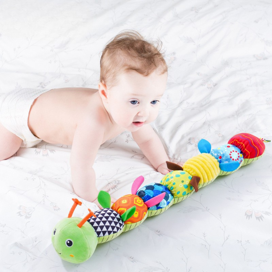 Milo & Moon Caterpillar Plush Toy – Soft Baby Rattle Toy for Kids