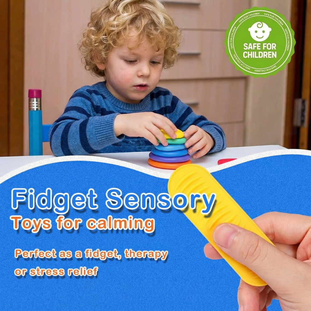 CalmiStone Fidget Toy – Silicone Sensory Stones for Kids & Toddlers