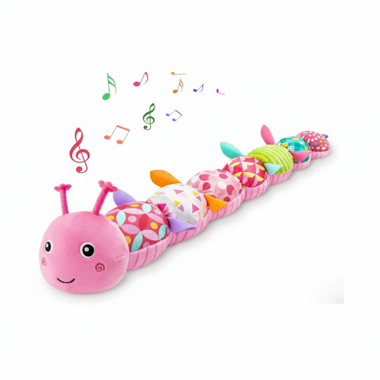 Milo & Moon Caterpillar Plush Toy – Soft Baby Rattle Toy for Kids
