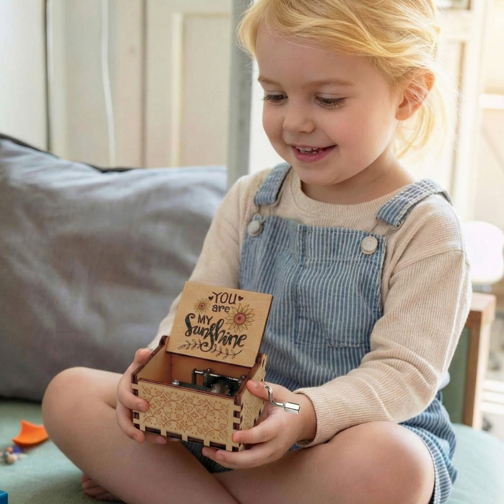 Milo & Moon Musical Box – Hand Crank Music Toy for Kids