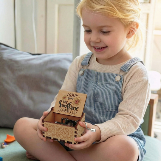 Milo & Moon Musical Box – Hand Crank Music Toy for Kids