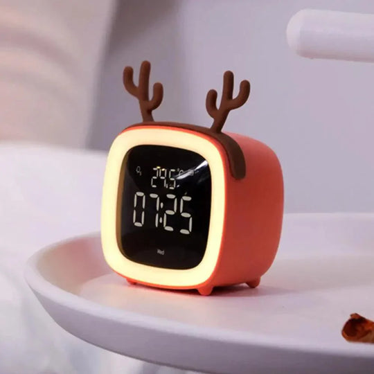 BunnyLight Cartoon LED Alarm Clock Night Light – Kids Bedside Lamp