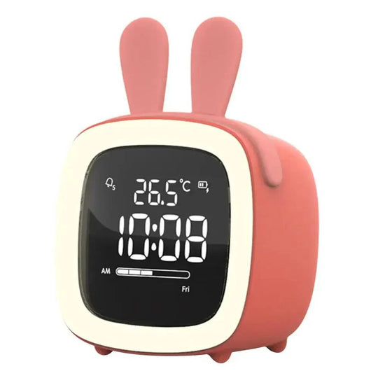 BunnyLight Cartoon LED Alarm Clock Night Light – Kids Bedside Lamp