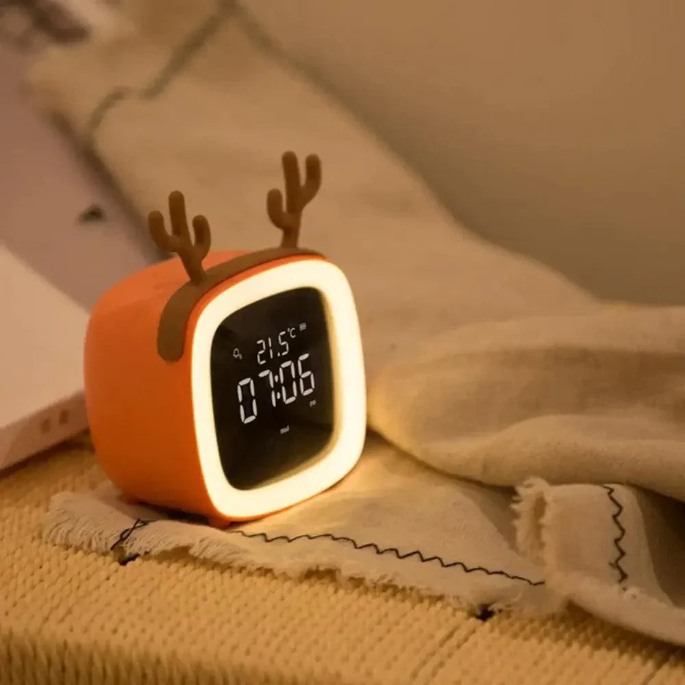 BunnyLight Cartoon LED Alarm Clock Night Light – Kids Bedside Lamp