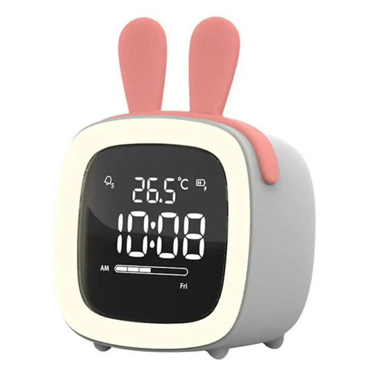 BunnyLight Cartoon LED Alarm Clock Night Light – Kids Bedside Lamp
