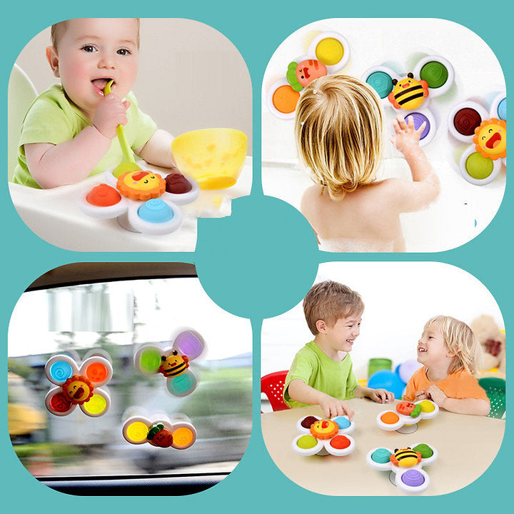Spin & Play Baby Spinner Toy Set – Sensory Suction Toy