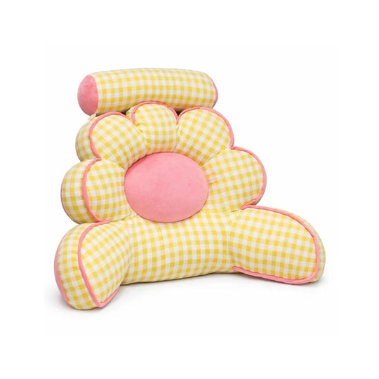 Viona Plaid Petal Plush Toy – Soft Stuffed Flower Cushion for Babies & Toddlers