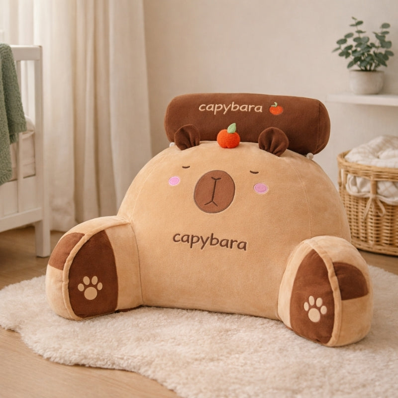 Aila Capybara Backrest Cushion – Soft Stuffed Cushion for Kids & Toddlers