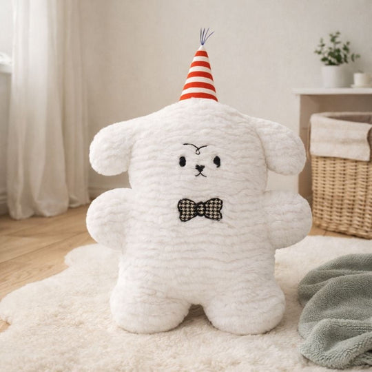 Anya White Curly Dog Plush Toy – Soft Stuffed Animal for Kids