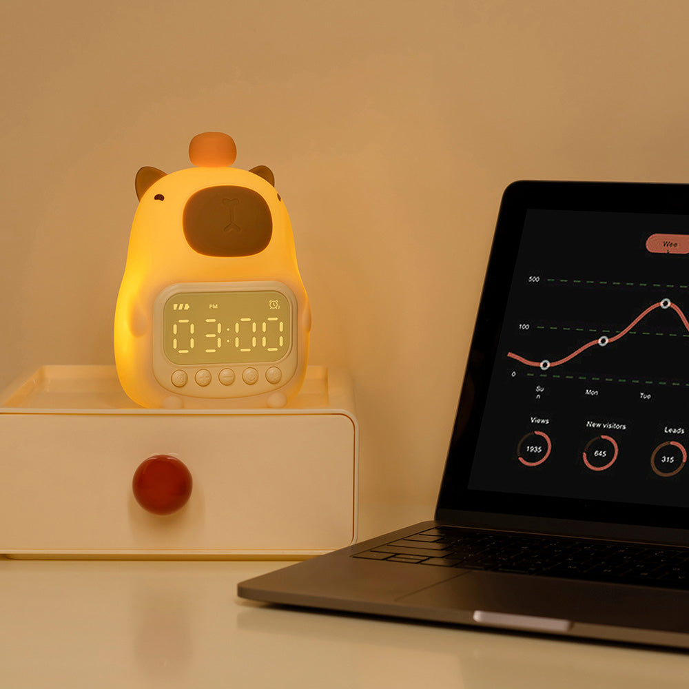 CapyTime Night Light Alarm Clock – Night Lamp for Kids & Toddlers
