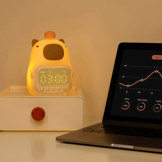 CapyTime Night Light Alarm Clock – Night Lamp for Kids & Toddlers