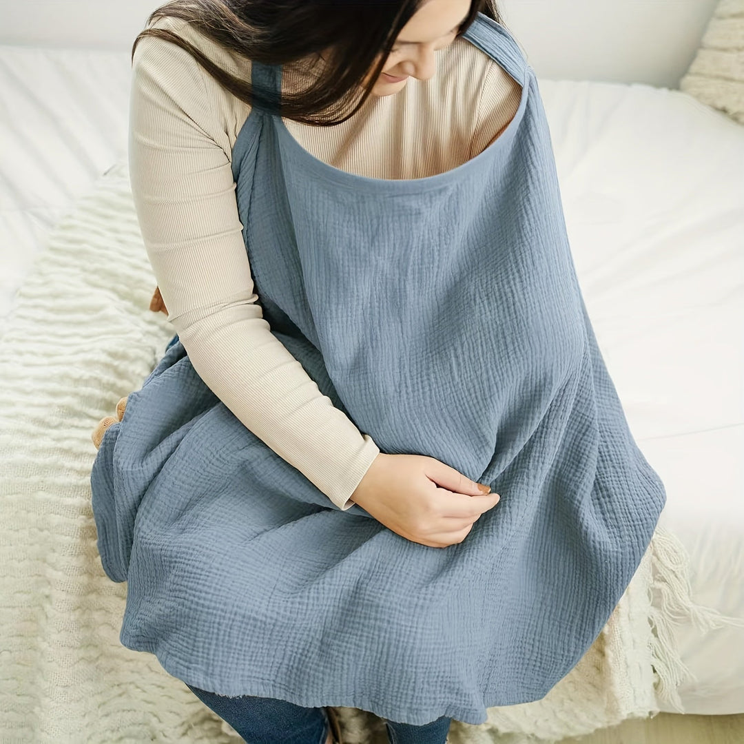 NurtureCover Breathable Cotton Breastfeeding Cover – Lightweight Nursing Shawl