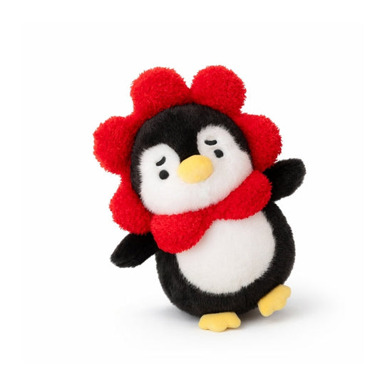 Felix Red Flower Penguin Plush Toy – Soft Stuffed Toy for Kids & Toddlers