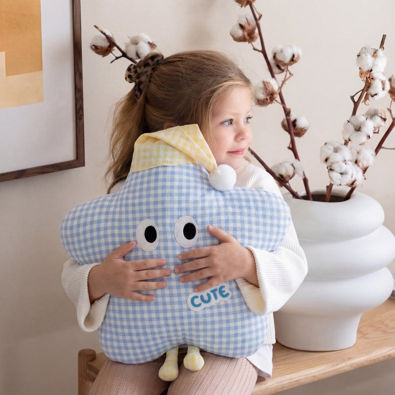 Francesca Plaid Star Plush Toy – Soft Stuffed Toy for Kids & Toddlers