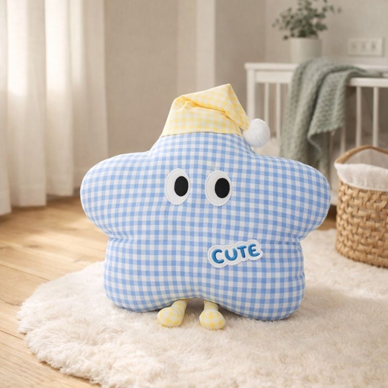 Francesca Plaid Star Plush Toy – Soft Stuffed Toy for Kids & Toddlers