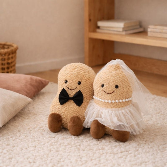 Gilena Newlywed Peanut Plush Toy – Soft Stuffed Toy for Kids & Toddlers