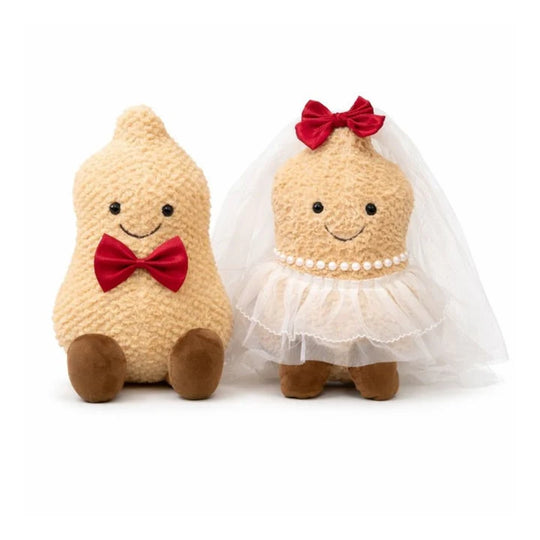 Gilena Newlywed Peanut Plush Toy – Soft Stuffed Toy for Kids & Toddlers