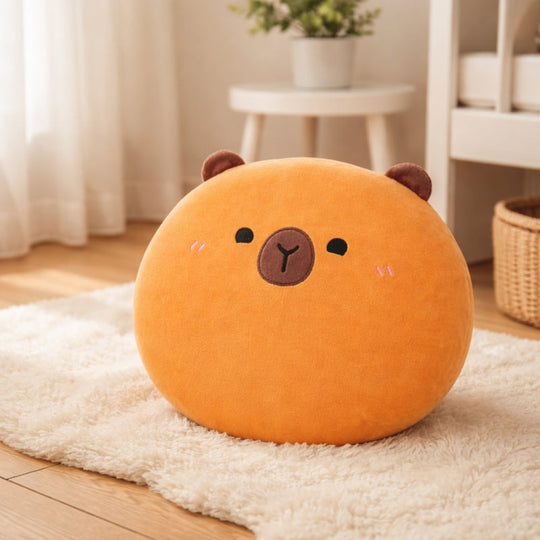 Junira Blushing Capybara Plush Toy – Soft Stuffed Animal for Kids