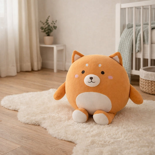Kivi Round Shiba Plush Toy – Soft Stuffed Animal for Kids