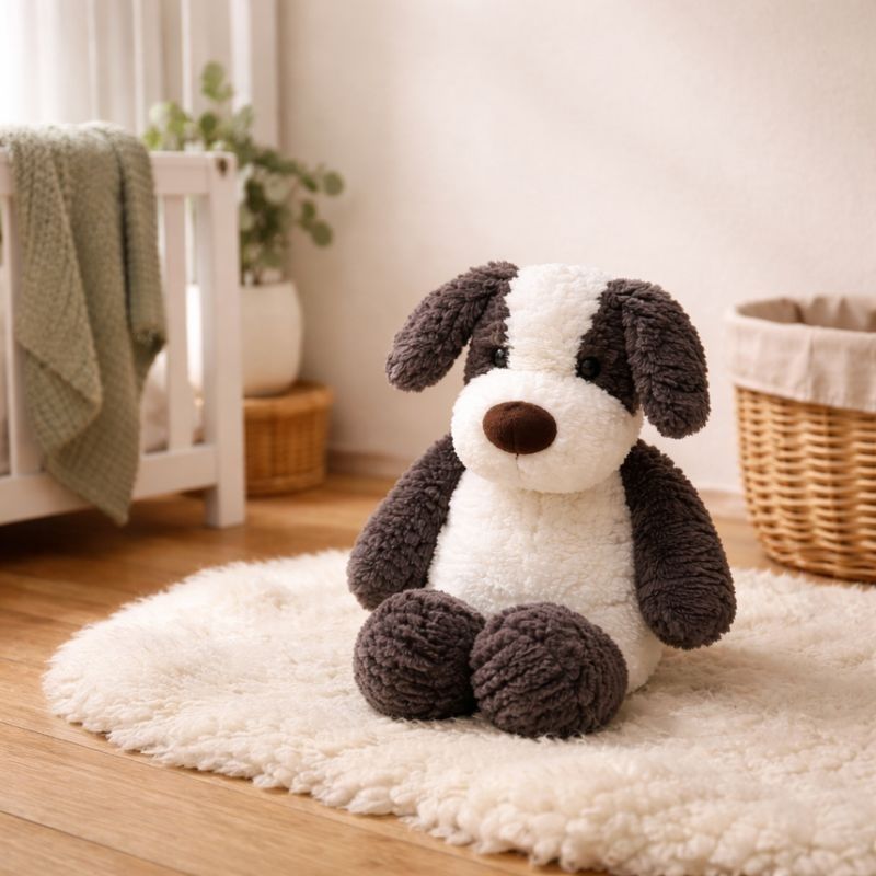 Léa Sitting Border Collie Plush Toy — Soft Baby Toy