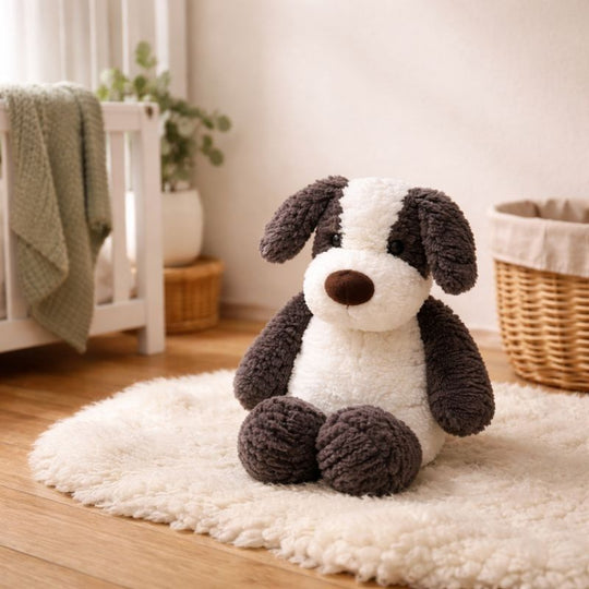 Léa Sitting Border Collie Plush Toy — Soft Baby Toy