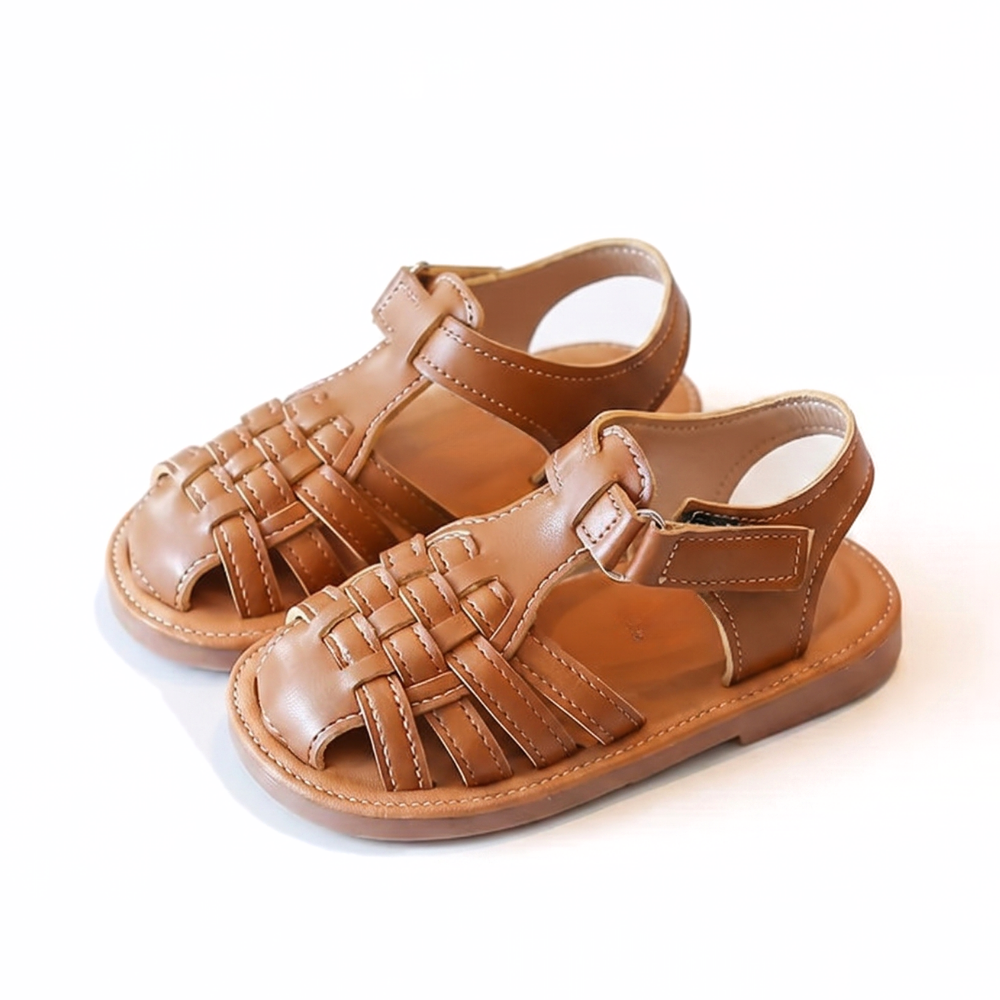 SunnyStrides – Lightweight Velcro Woven Sandals