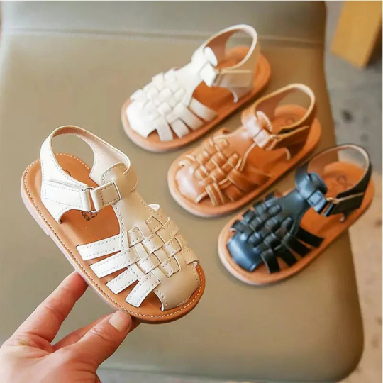 SunnyStrides – Lightweight Velcro Woven Sandals