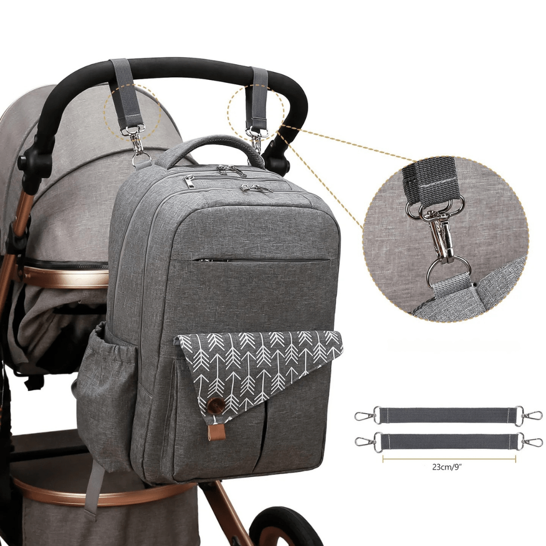 UrbanParent XL Nappy Backpack with Thermal Pockets – Stylish Baby Bag