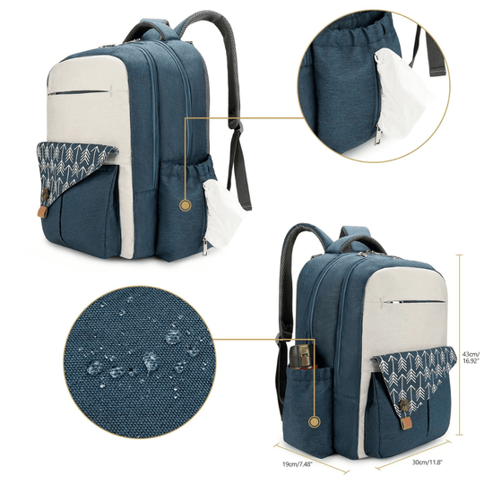 UrbanParent XL Nappy Backpack with Thermal Pockets – Stylish Baby Bag