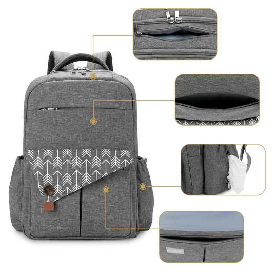 UrbanParent XL Nappy Backpack with Thermal Pockets – Stylish Baby Bag