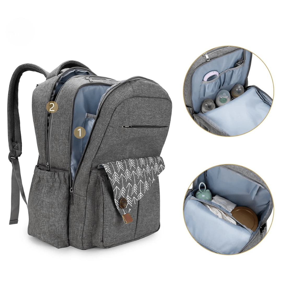 UrbanParent XL Nappy Backpack with Thermal Pockets – Stylish Baby Bag