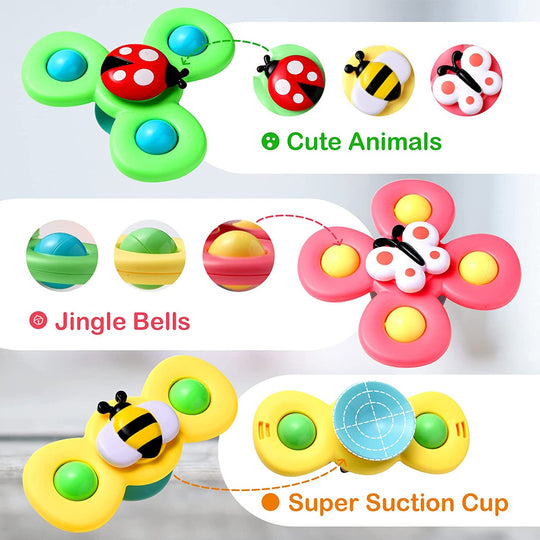 Spin & Play Baby Spinner Toy Set – Sensory Suction Toy