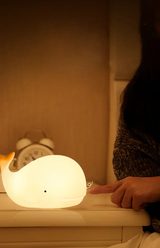 CozyWhale Night Light – Soft Toy Whale Lamp