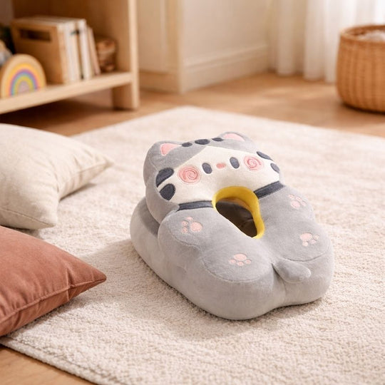 Xara Kitty Cushion Plush Toy – Soft Stuffed Cat Cushion for Babies & Toddlers